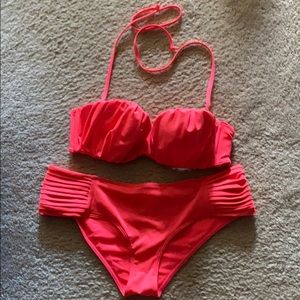 H&M neon pink bikini
